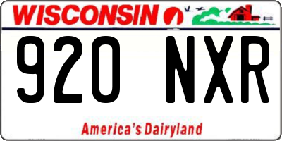 WI license plate 920NXR