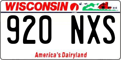 WI license plate 920NXS