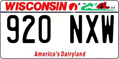 WI license plate 920NXW