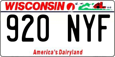 WI license plate 920NYF