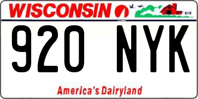 WI license plate 920NYK