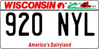 WI license plate 920NYL
