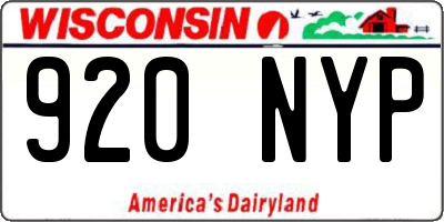 WI license plate 920NYP