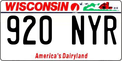 WI license plate 920NYR