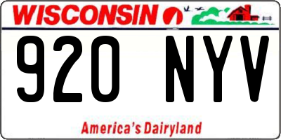 WI license plate 920NYV