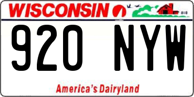 WI license plate 920NYW