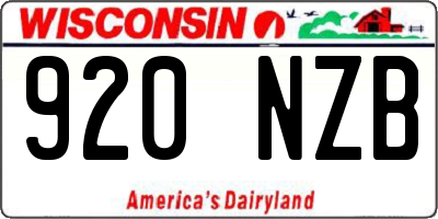 WI license plate 920NZB