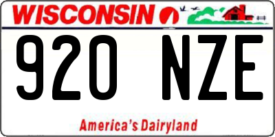WI license plate 920NZE