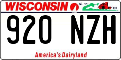 WI license plate 920NZH