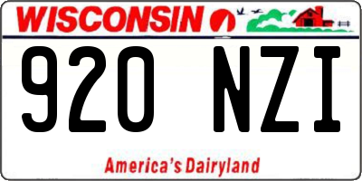 WI license plate 920NZI