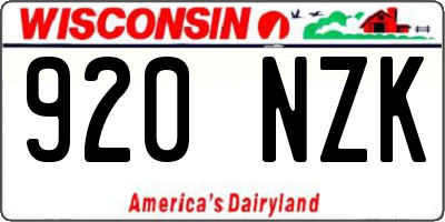 WI license plate 920NZK
