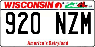 WI license plate 920NZM