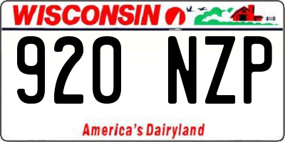 WI license plate 920NZP
