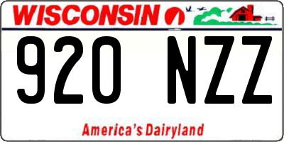 WI license plate 920NZZ