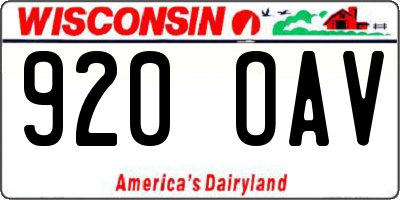 WI license plate 920OAV
