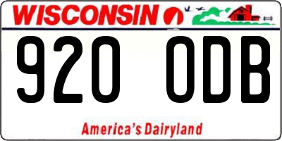 WI license plate 920ODB