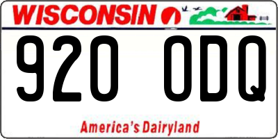 WI license plate 920ODQ