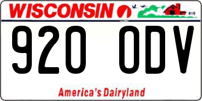 WI license plate 920ODV