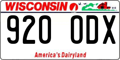 WI license plate 920ODX