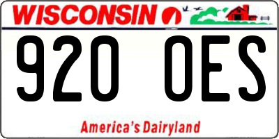 WI license plate 920OES