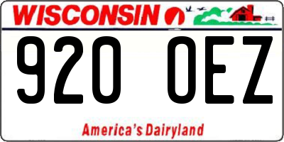 WI license plate 920OEZ