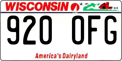 WI license plate 920OFG