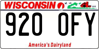 WI license plate 920OFY
