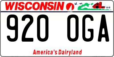 WI license plate 920OGA