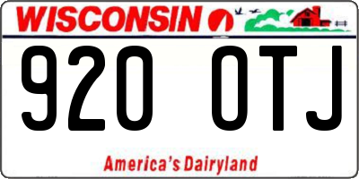 WI license plate 920OTJ