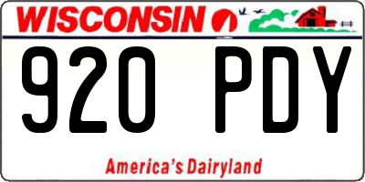 WI license plate 920PDY