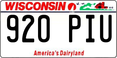 WI license plate 920PIU