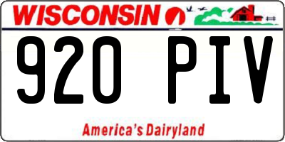 WI license plate 920PIV