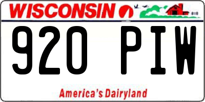 WI license plate 920PIW