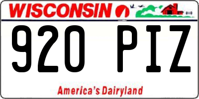 WI license plate 920PIZ