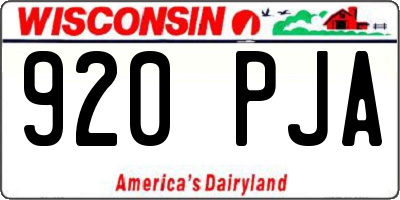 WI license plate 920PJA