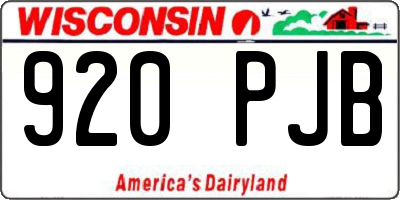 WI license plate 920PJB