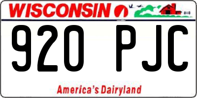 WI license plate 920PJC