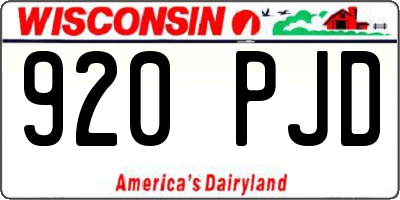 WI license plate 920PJD
