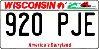 WI license plate 920PJE