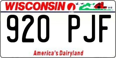 WI license plate 920PJF