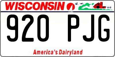 WI license plate 920PJG