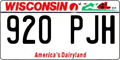 WI license plate 920PJH