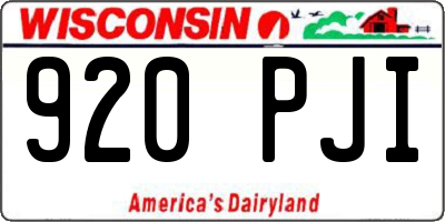 WI license plate 920PJI