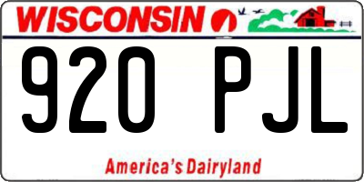 WI license plate 920PJL