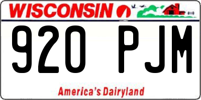 WI license plate 920PJM