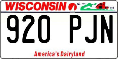 WI license plate 920PJN