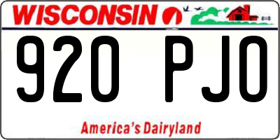 WI license plate 920PJO