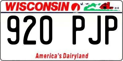 WI license plate 920PJP