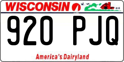 WI license plate 920PJQ