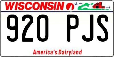 WI license plate 920PJS